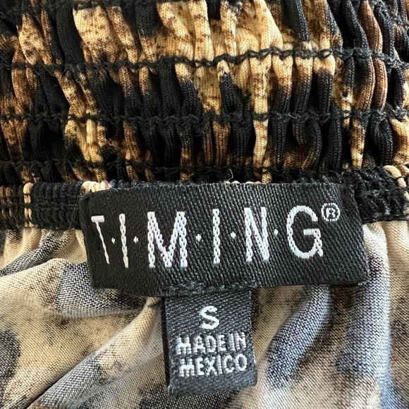 Timing leopard print tie front spaghetti strap crop top size S - Picture 6 of 7